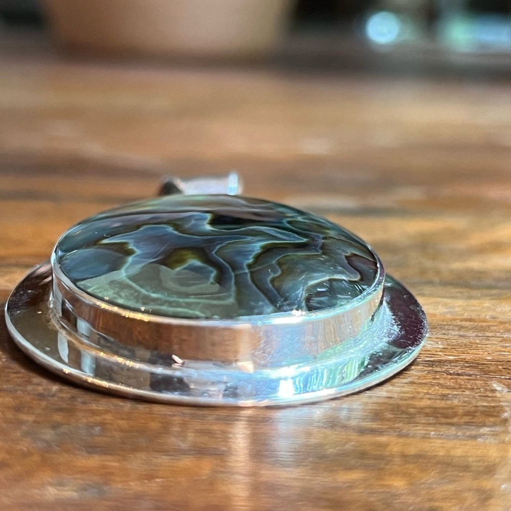 Handcrafted Artesian Large Sterling Silver Abalon… - image 3